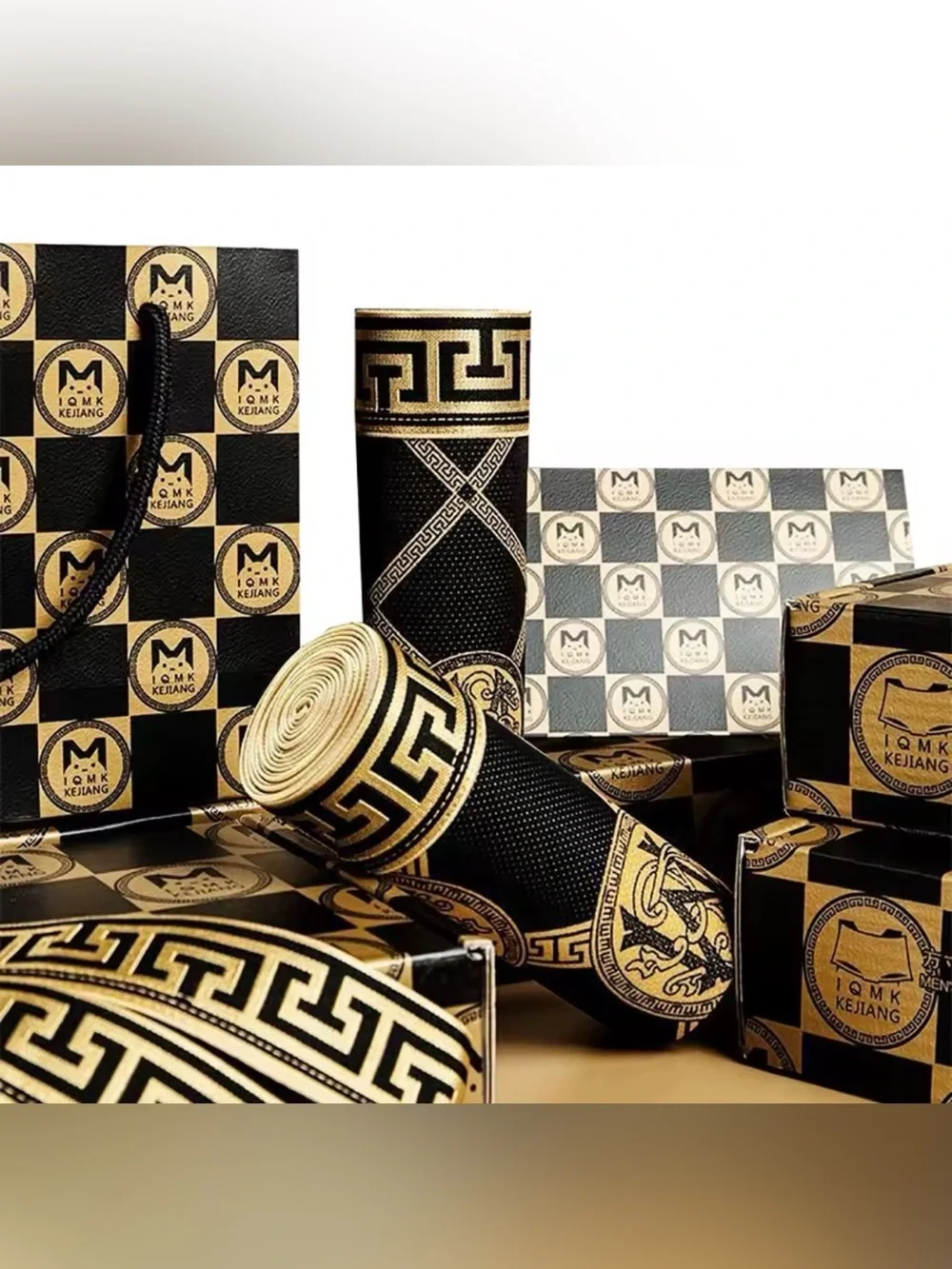 Black & Gold Baroque Print Comfortable Boxer Briefs